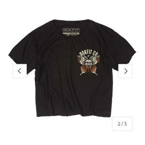 RokFit Mariposa Cropped Tee Women's Size Medium